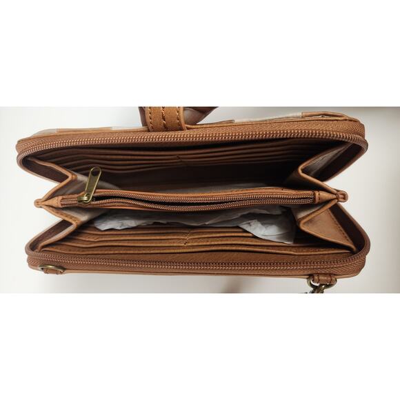 Thesak Melrose Tob Patch Vintate Finished Leather Crossbody Bag-Crossbody Wallet - Picture 7 of 16